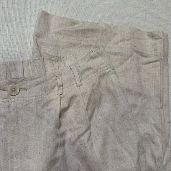 Dex Linen Blend Wide Leg Pants Natural Beige Size XL - Picture 3 of 6